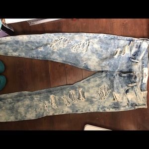 Hollister acid wash ripped jeans